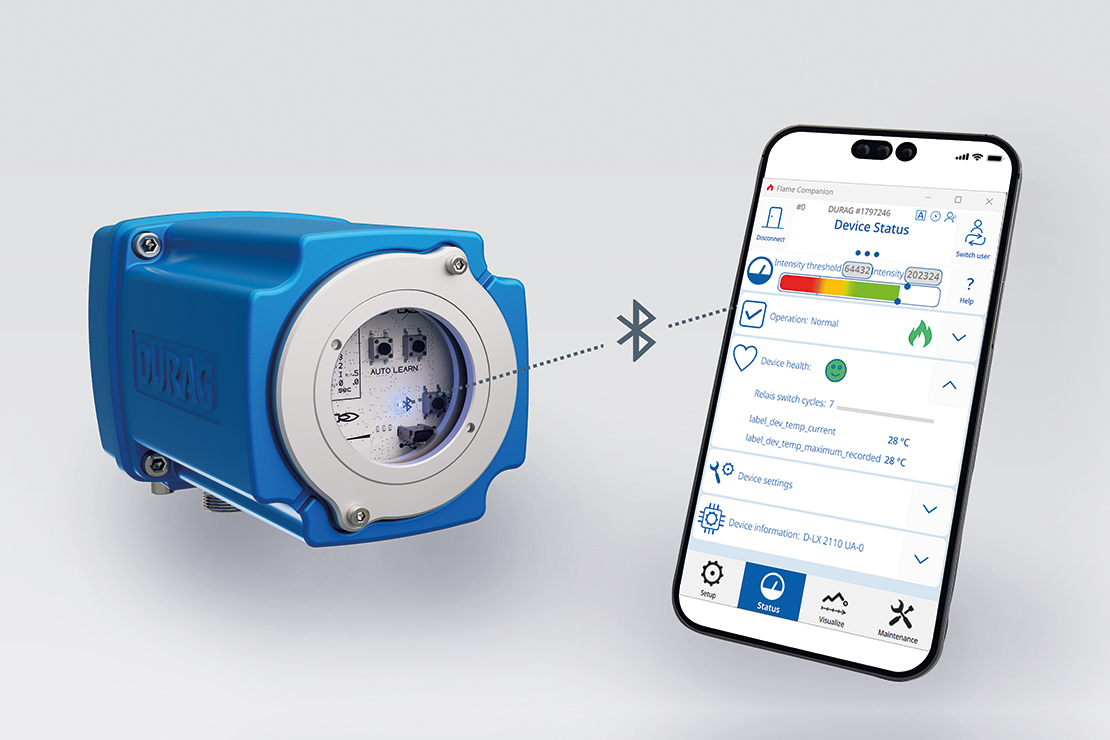 Flame Supervisor with Bluetooth connection to the smartphone app
